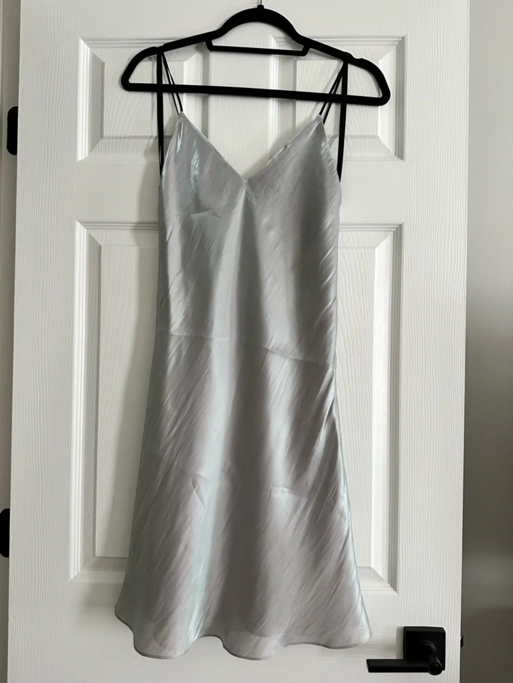 Rag & Bone Astrid Satin Slip Dress in Iridescent Silver Grey size 0 XS - Picture 2 of 5